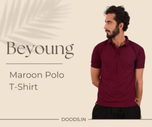 Beyoung Maroon Color Polo T shirt