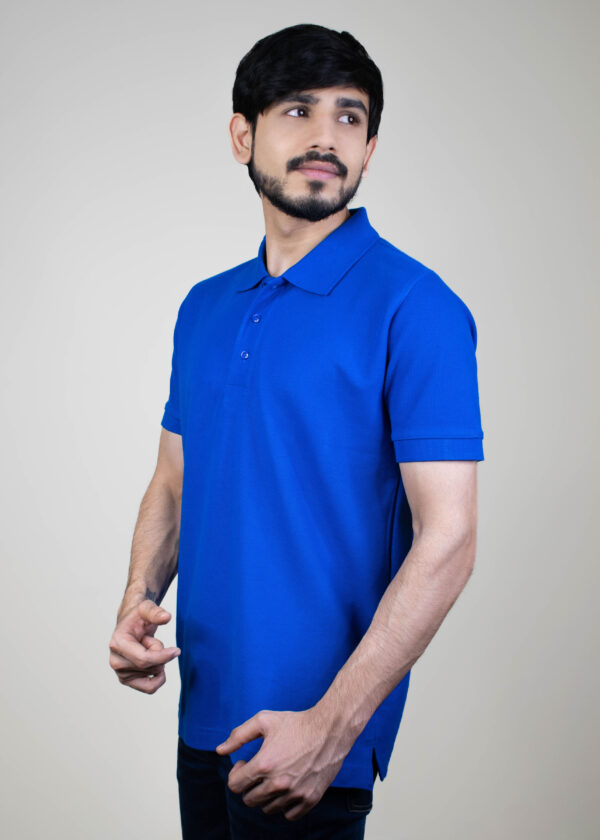 Royal Blue Solid Pique Polo T-Shirt