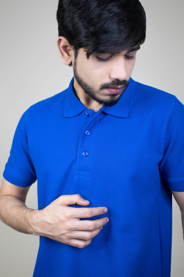 Royal Blue Solid Pique Polo T-Shirt