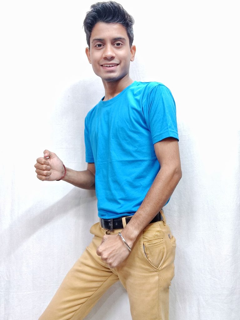 Turquoise blue round neck t shirt
