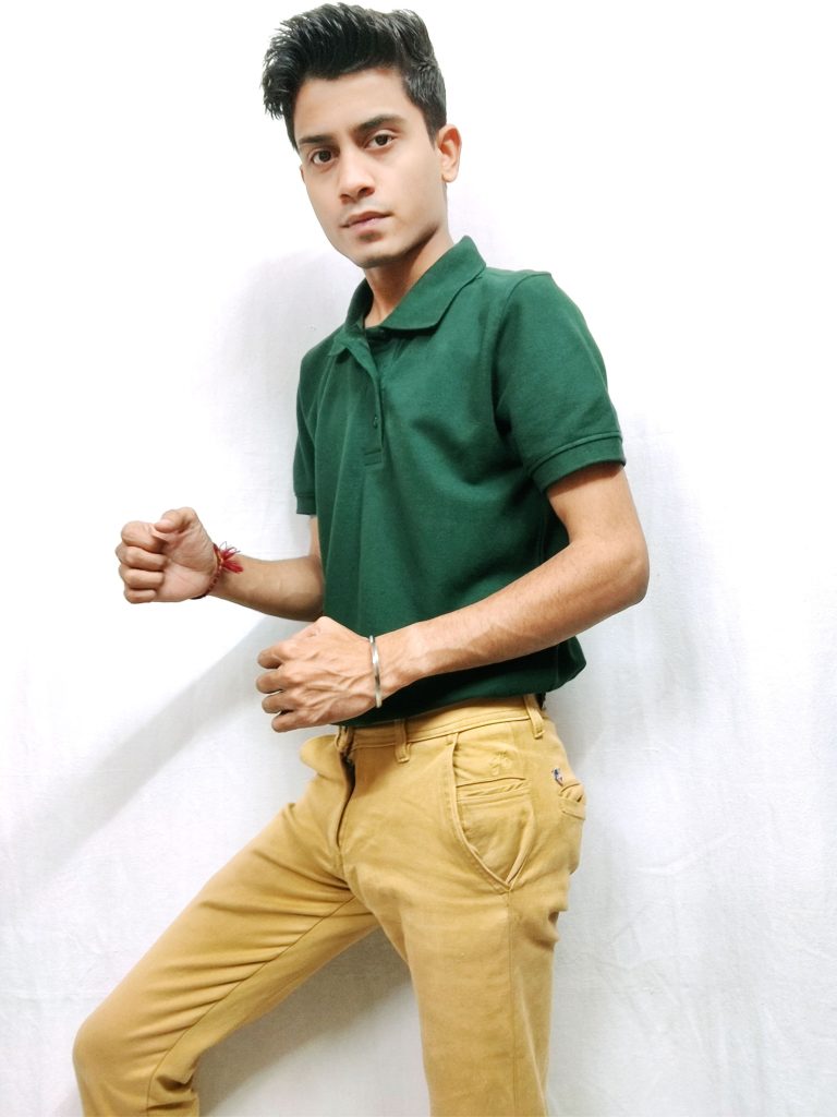 Dark Green Pique Polo t shirt