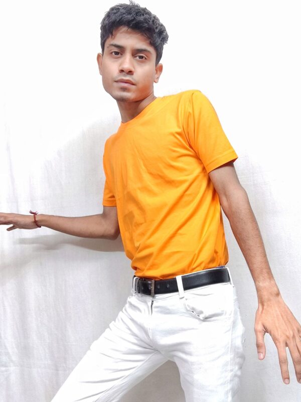 Orange Round Neck T Shirt