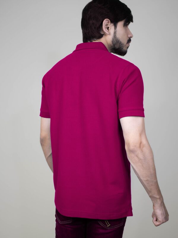 Shadow Maroon Solid Pique Polo T-Shirt